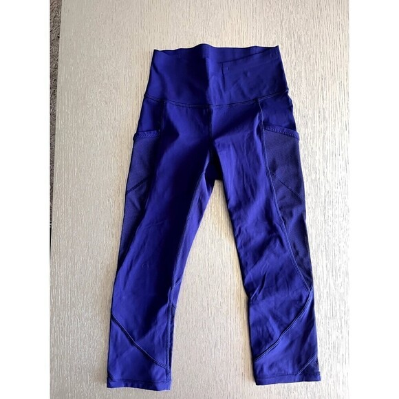 Lululemon Fast As Light Crops Size 4 - Emperor Blue - Brand New - Picture 2 of 12